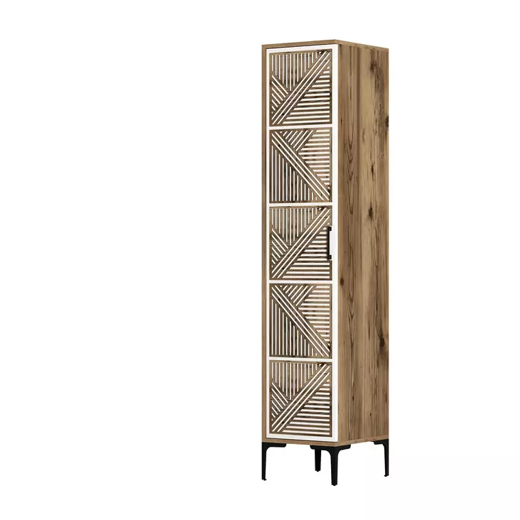 Garderob Hanah Home Kumsal P Valnöt Vit Spånskiva 40x47,5x201,4 cm - Garderober - 8684282088738 - 1