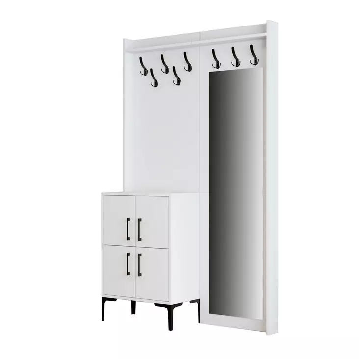 Hallmöbel Hanah Home Berlin BC Vit Spånskiva 120x200x35 cm - Hallskåp - 8683342460828 - 1