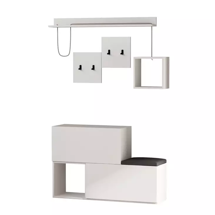 Hallmöbel Hanah Home Holdon Vit Spånskiva 120x76x17 cm - Hallskåp - 8681181925058 - 1