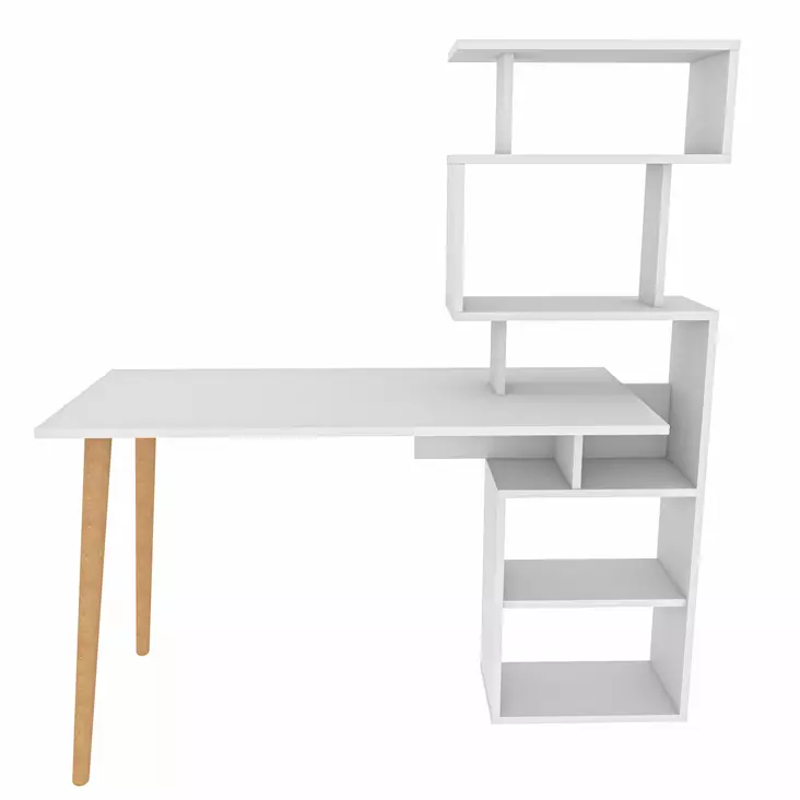 Skrivbord Hanah Home Vina Vit Spånskiva 133x55x146,4 cm - Skrivbord - 8683743118168 - 1