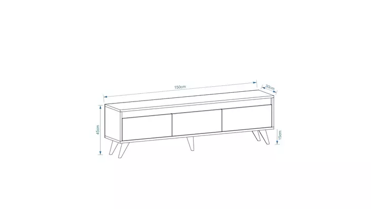 TV-bänk Hanah Home Century Vit Spånskiva 150x30x45 cm - TV-bänkar - 8683742102168 - 1