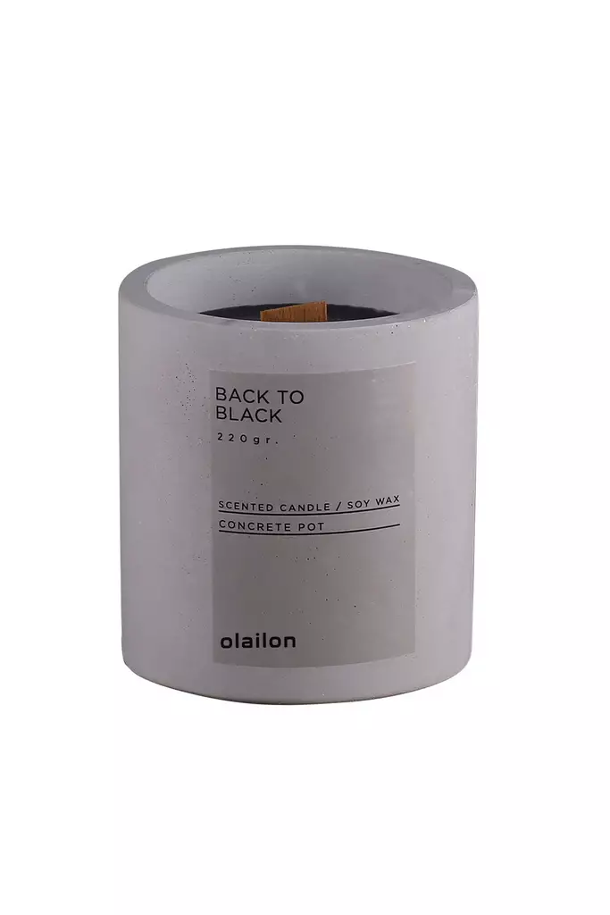 Doftljus Aberto Design Back To Black Grå Betong Vanilj 8,5x9 cm - Ljus och lyktor - 8684282969068 - 1
