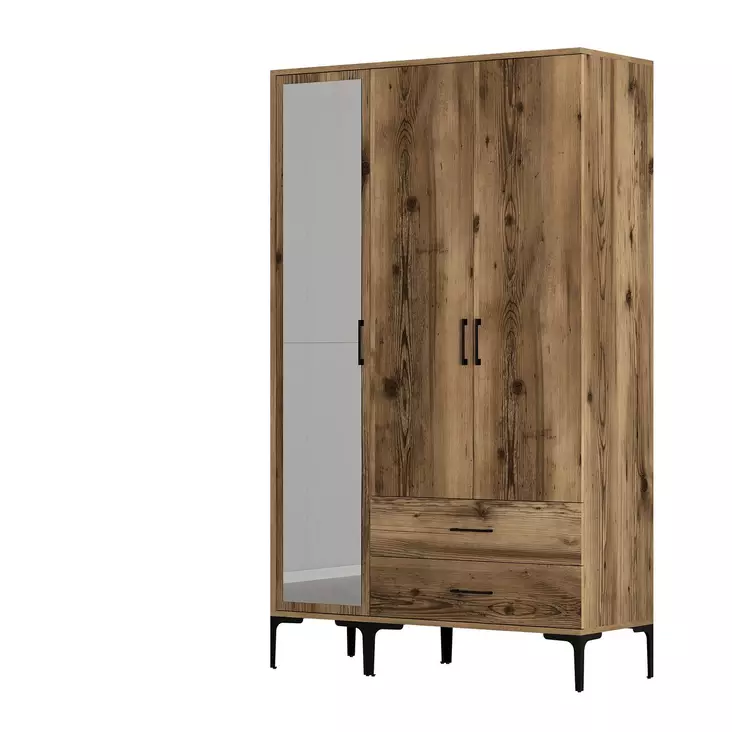 Garderob Hanah Home Kumsal RT Valnöt Spånskiva 120x47,5x201,4 cm - Garderober - 8684282089308 - 1