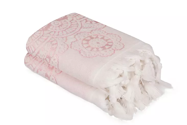 Handduk Set Mijölnir Rosa 100% Bomull 50x90 cm 2 Delar - Handdukar - 8681875175998 - 1