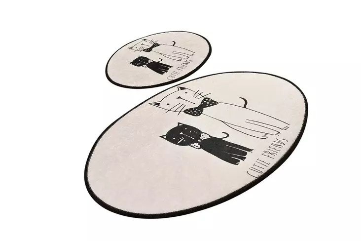 Badrumsmatta Set Mijölnir Flerfärgad Antibakteriell Halkfri 100% Polyester 50x60 cm & 60x100 cm - Badrumsmattor och våtrumsmattor - 8681875666328 - 1