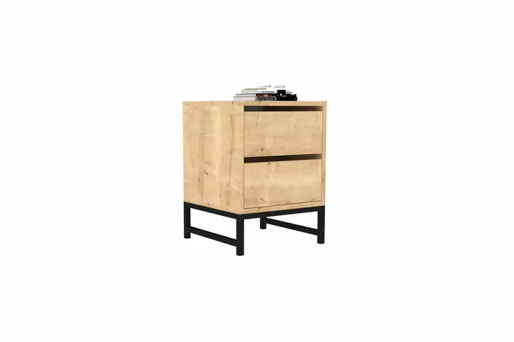 Sängbord Hanah Home Nehir Safir Svart Spånskiva 40x55x40 cm - Nattduksbord - 8683342851848 - 1