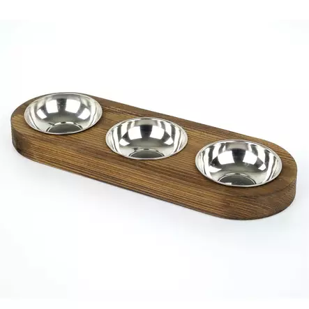 Matskål Hanah Home Pet016 Valnöt Granträ 17x3x48 cm - Mat- och dryckeskärl - 8682870777149 - 1