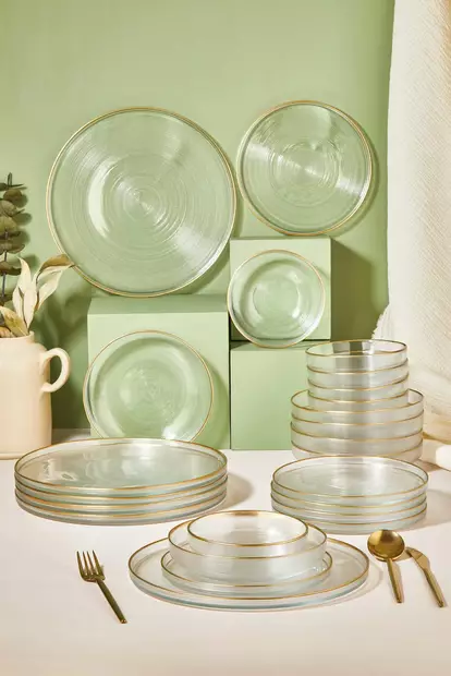 Matsservis Hermia Transparent Glas 24 Delar - Serveringsfat - 8684283784769 - 1