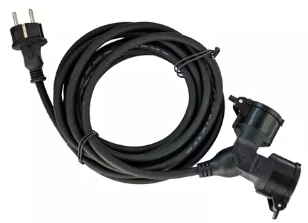 Kumijatkojohto Y-malli 5m 2-osainen - Utomhusförlängningssladdar - 6435200244499 - 1