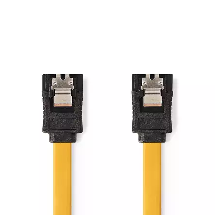 SATA kabel | 6 Gbps | SATA 7-Pin Hona | SATA 7-Pin Hona | Nickelplaterad | 0.50 m | Platt | PVC | Gul | Låda - Dator och nätverk - 5412810422289 - 1