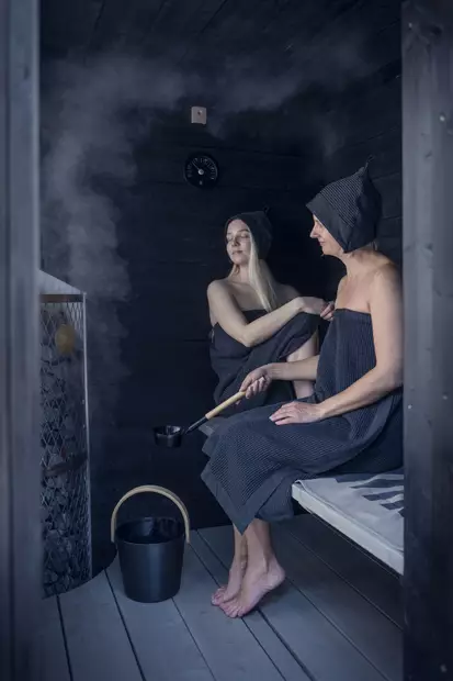 Saunakauha Rento Musta - Bastutextilier och bastutillbehör - 6410412182289 - 2