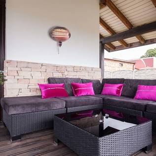 Patio värmare | 2000 W | 3 Värmeinställningar | Väggmonterbar | IP34 | Svart - Terrassvärmare och tillbehör - 5412810326839 - 2