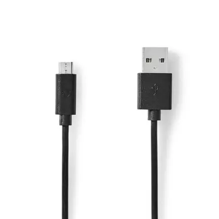 USB-kabel | USB 2.0 | USB-A Hane | USB Micro-B Hane | 10 W | 480 Mbps | Nickelplaterad | 1.00 m | Rund | PVC | Svart | Label - Dator och nätverk - 5412810421619 - 1
