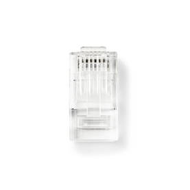 RJ45-kontakt | Hane | Solid UTP CAT5e | Rak | Guldplaterad | 10 st. | Polycarbonate | Transparent | Låda - Dator och nätverk - 5412810289349 - 2