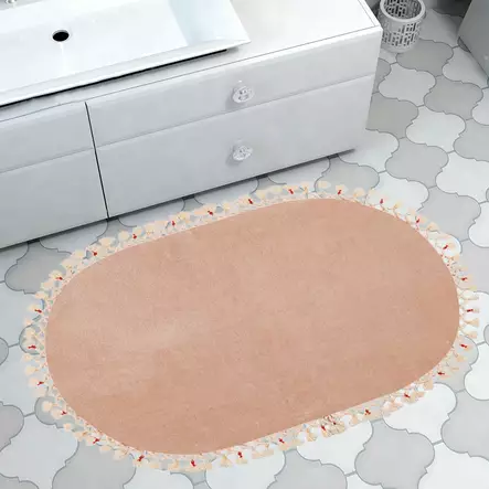 Badrumsmatta Mijölnir Cappuccino 100% Akryl Halkfri Antibakteriell Lättstädad 50x75 cm - Badrumsmattor och våtrumsmattor - 8683342423519 - 2