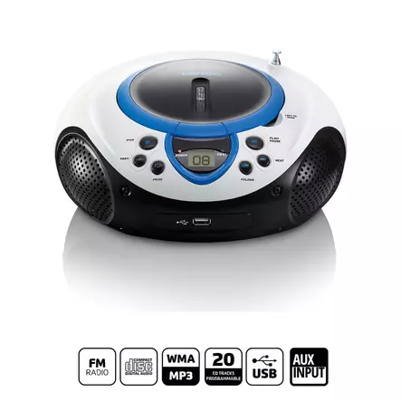 Bärbar FM-radio CD- och USB-spelare blå - Radioapparater - 8711902025689 - 1