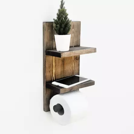 Vägghylla Hanah Home Boruraf219 Valnöt Massiv Gran 18x35x12 cm - Vägghyllor - 8681875923599 - 2