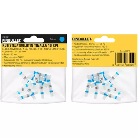 Kutistejatkoliitin tinalla sin. 10 kpl - Säkringar och kontakter - 6438152088029 - 2