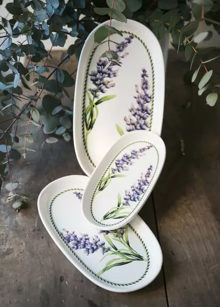 Uppläggningsfat Set Hermia Lila Keramik 2 Delar - Tallrikar - 8684283617029 - 2