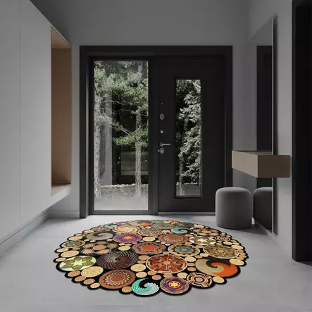 Matta Conceptum Hmnt971 Flerfärgad Polyester 70x70 cm - Runda mattor - 8682870612709 - 2