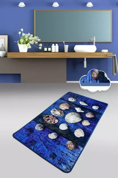 Badrumsmatta Mijölnir Flerfärgad 100% Polyester Antibakteriell Halkfri 80x100 cm - Badrumsmattor och våtrumsmattor - 8682870916159 - 2