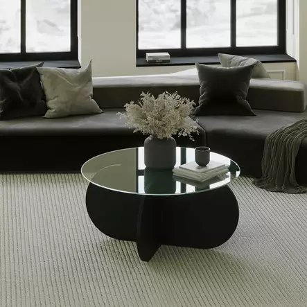 Soffbord Hanah Home Bubble Svart Härdat Glas Spånskiva 75x35x75 cm - Soffbord - 8684282515289 - 2