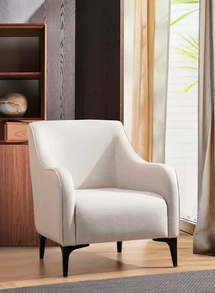 Öronlappsfåtölj Atelier del Sofa Belissimo Off-white Polyester 94x77x87 cm - Fåtöljer - 8683342950619 - 2