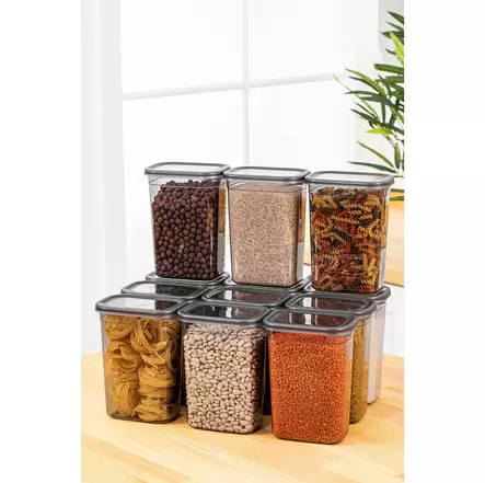 Förvaringslådeset (12 delar), antracit, 10,5 x 10,5 x 9 cm, tålig, rymlig - Plastlådor och förvaringslådor - 8683742868729 - 1