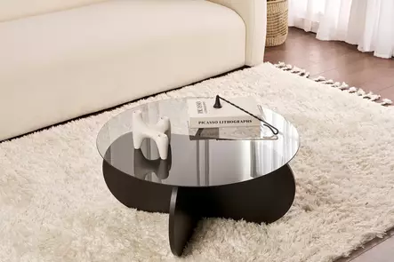 Soffbord Hanah Home Aeris Träsvart Härdat Glas Spånskiva 75x35x75 cm - Soffbord - 8684283687619 - 2
