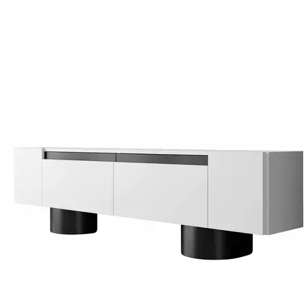 TV-bänk Hanah Home Bohem Vit Svart Spånskiva 180x50x30 cm - TV-bänkar - 8684283557189 - 1