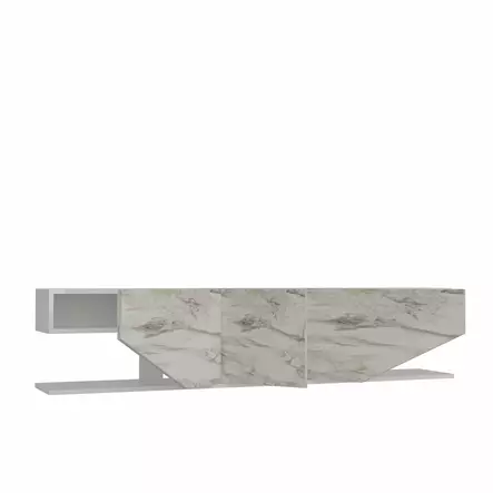 TV-bänk Hanah Home Inci Vit Marmormönster Spånskiva 180x30x45 cm - TV-bänkar - 8683743124329 - 1