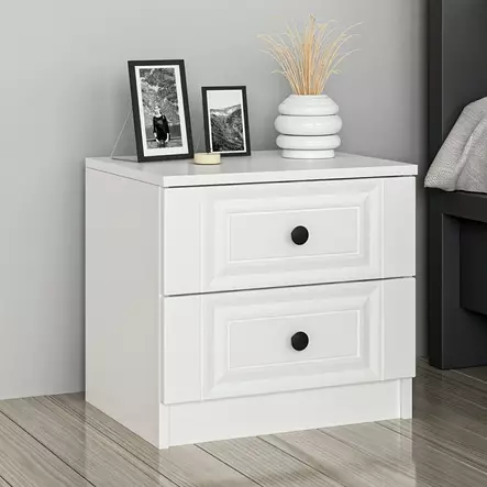 Sängbord Hanah Home Kale Vit Spånskiva 50x47x40 cm - Nattduksbord - 8683742567349 - 2
