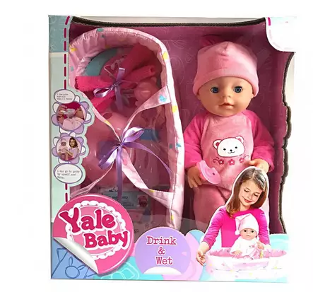 Babydocka och bärlift Yale Baby 38 cm - Drink & Wet - Dockor och docktillbehör - 6438484018879 - 1