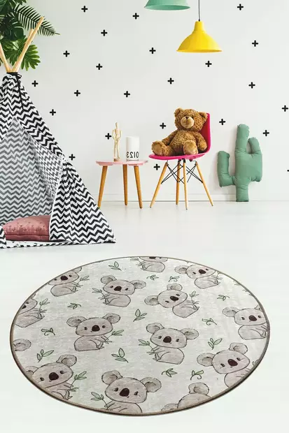 Matta Conceptum Koala Flerfärgad Polyester 100x100 cm - Runda mattor - 8681875898149 - 2
