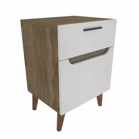 Sängbord Hanah Home Losso Vit Ek Spånskiva 45x36,8x63 cm - Nattduksbord - 8683743119899 - 1