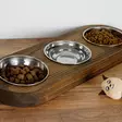 Matskål Hanah Home Pet016 Valnöt Granträ 17x3x48 cm - Mat- och dryckeskärl - 8682870777149 - 4