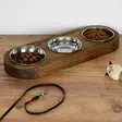 Matskål Hanah Home Pet016 Valnöt Granträ 17x3x48 cm - Mat- och dryckeskärl - 8682870777149 - 2