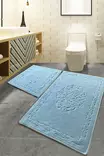 Badrumsmatta Set Mijölnir Flerfärgad 100% Bomull Antibakteriell Halkfri 50x60 cm & 60x100 cm - Badrumsmattor och våtrumsmattor - 8681875272369 - 2