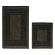 Badrumsmatta Set Mijölnir Grön Svart 100% Bomull Halkfri Maskintvättbar 50x60 cm & 60x100 cm - Badrumsmattor och våtrumsmattor - 8684282223849 - 1
