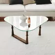 Soffbord Hanah Home S303 Valnöt Massivt Trä Härdat Glas 96x41x81 cm - Bord - 8682870558519 - 5