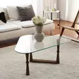 Soffbord Hanah Home S303 Valnöt Massivt Trä Härdat Glas 96x41x81 cm - Bord - 8682870558519 - 2
