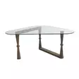 Soffbord Hanah Home S303 Valnöt Massivt Trä Härdat Glas 96x41x81 cm - Bord - 8682870558519 - 8