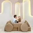 2-sits bäddsoffa Atelier del Sofa Puzzle Kamel Polyester 140x70x46 cm - Bäddsoffor - 8684282467069 - 4