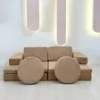 2-sits bäddsoffa Atelier del Sofa Puzzle Kamel Polyester 140x70x46 cm - Bäddsoffor - 8684282467069 - 2