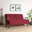 2-sits bäddsoffa Atelier del Sofa Sando Maroon Polyester 175x133x81 cm - Bäddsoffor - 8683342998819 - 2