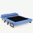 2-sits bäddsoffa Atelier del Sofa Sando Blå Polyester 133x85x81 cm - Bäddsoffor - 8683342998789 - 5