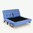 2-sits bäddsoffa Atelier del Sofa Sando Blå Polyester 133x85x81 cm - Bäddsoffor - 8683342998789 - 4