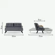 2-sits bäddsoffa Atelier del Sofa Sando Blå Polyester 133x85x81 cm - Bäddsoffor - 8683342998789 - 7