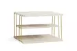 Sidobord Hanah Home Lifon Travertin Guld Spånskiva Metall 50x33x40 cm - Sidobord och extrabord - 8684283111299 - 1