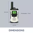 Walkie-Talkie Set | 2 handenheter | Upp till 7 km | Frekvenskanaler: 8 | PTT / VOX | 24 h standby | Headsetutgång | Inbyggd ficklampa | Vit / Svart - Walkie-talkies och megafoner - 8712412583249 - 56